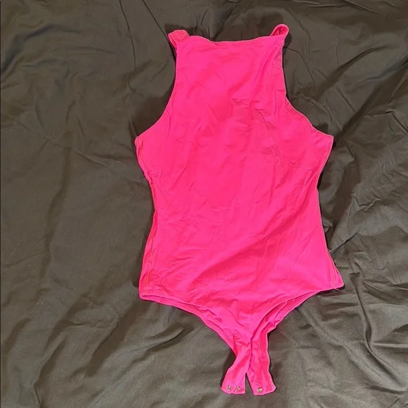SKIMS Pink Bodysuit One Piece High Neck Racerback - Picture 3 of 3